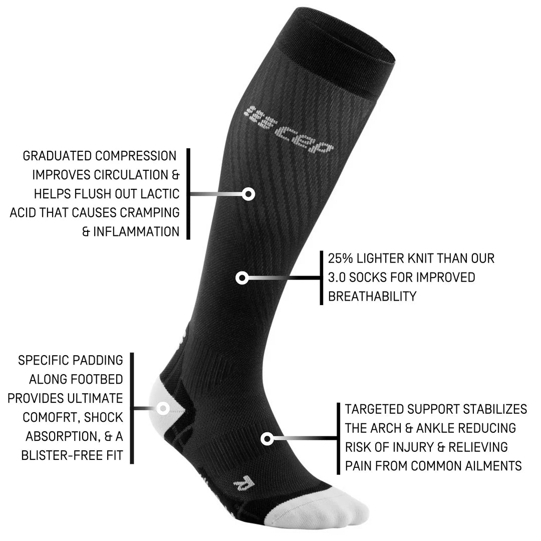 CEP Ultralight Tall Compression Socks Women's Black/Light Grey product image