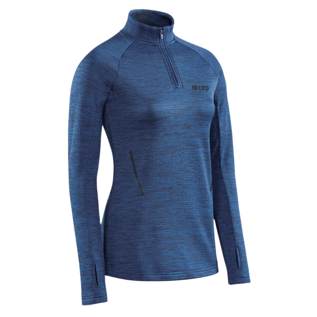 CEP Winter Run Quarter Zip Pullover Women's Dark Blue Melange
