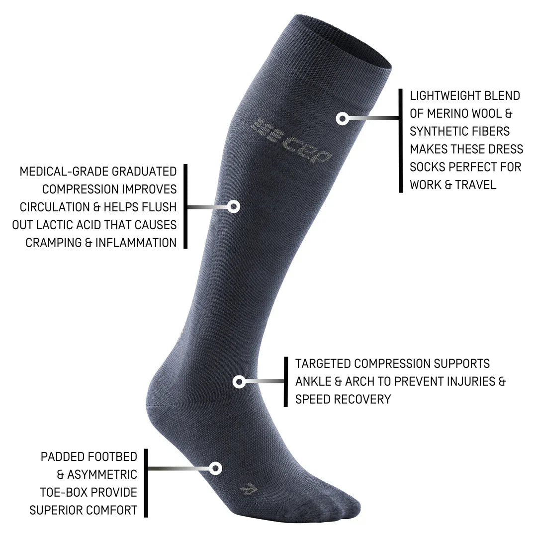 CEP All Day Merino Compression Tall Sock Women's Dark Blue