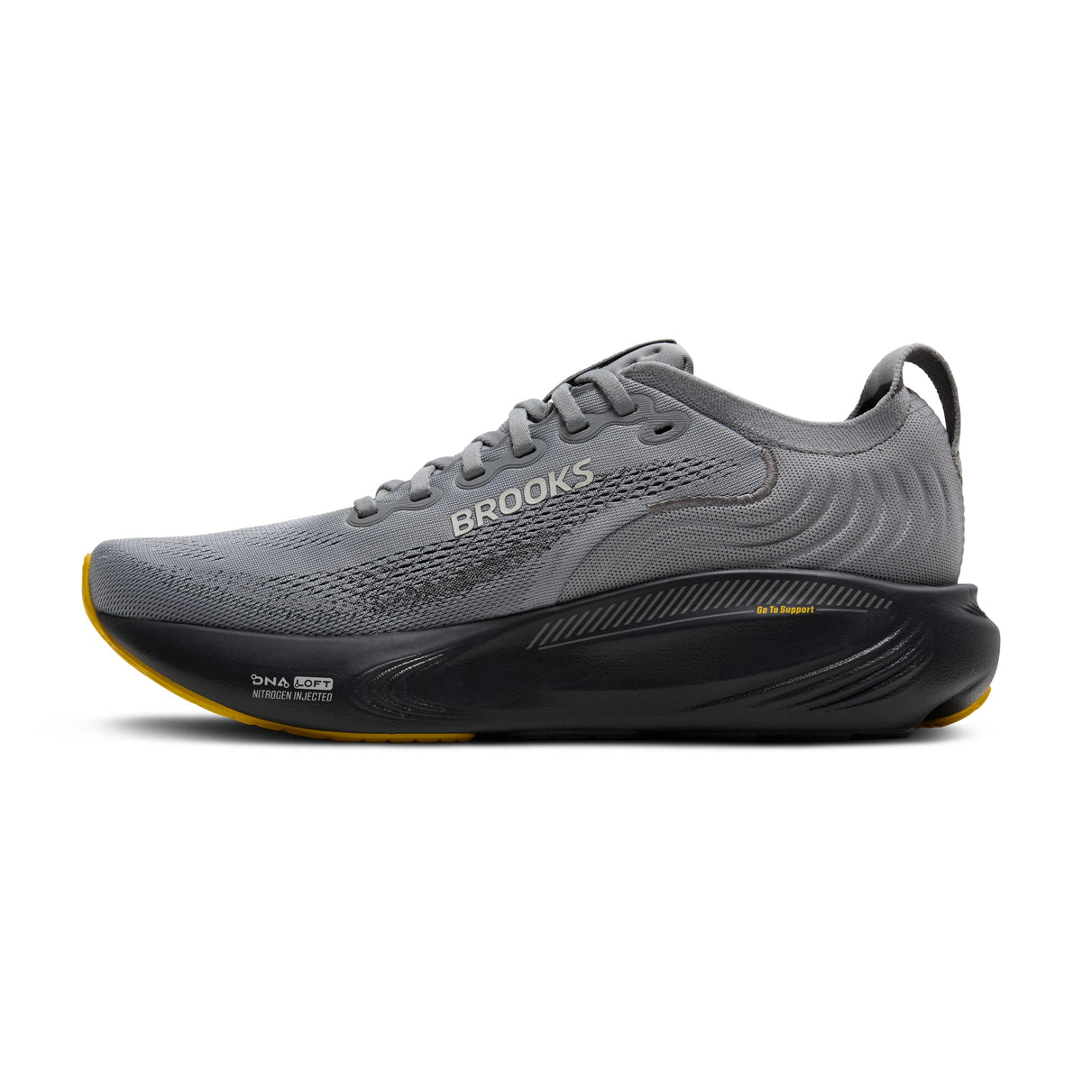 Men's Brooks Adrenaline GTS 25 in Primer Grey/Ebony/Jasmine – medial view