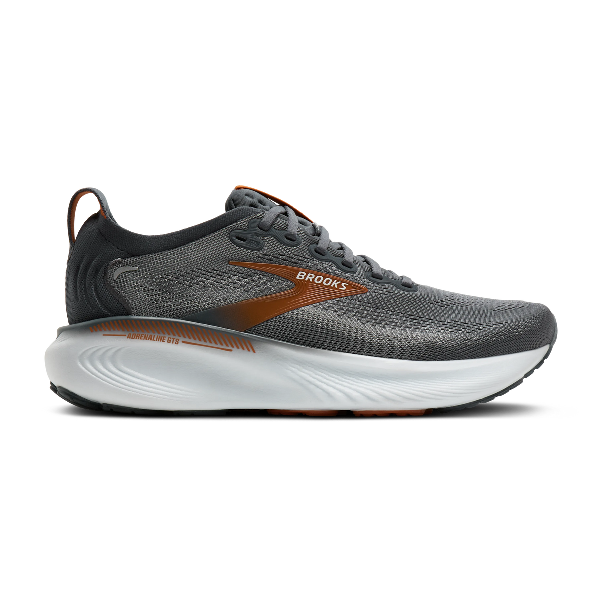 Men's Brooks Adrenaline GTS 25 in Turbulence/Bombay Brown/Grey – lateral view