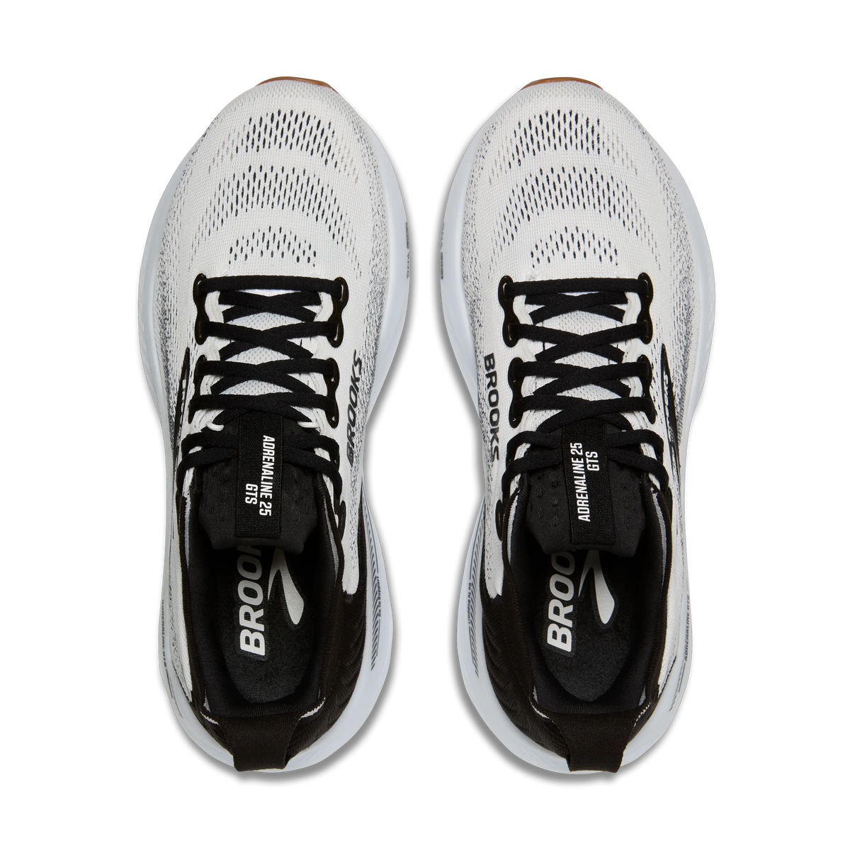 Men's Brooks Adrenaline GTS 25 in White/Black/White – angle view