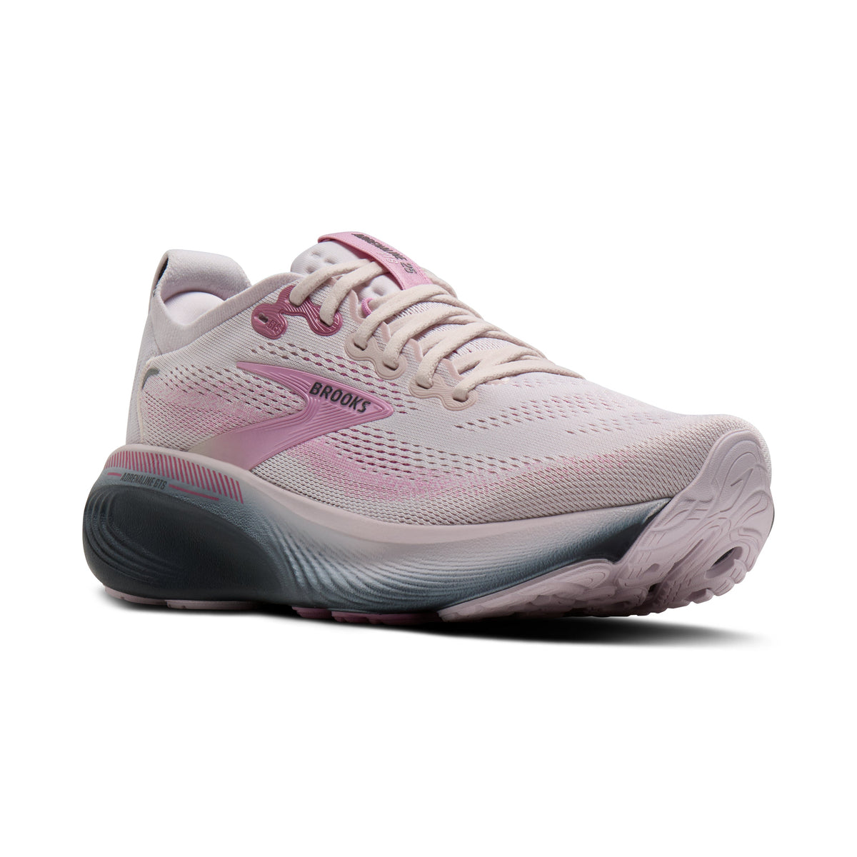 Women's Brooks Adrenaline GTS 25 in Mauve/Ebony/Pink – angle view