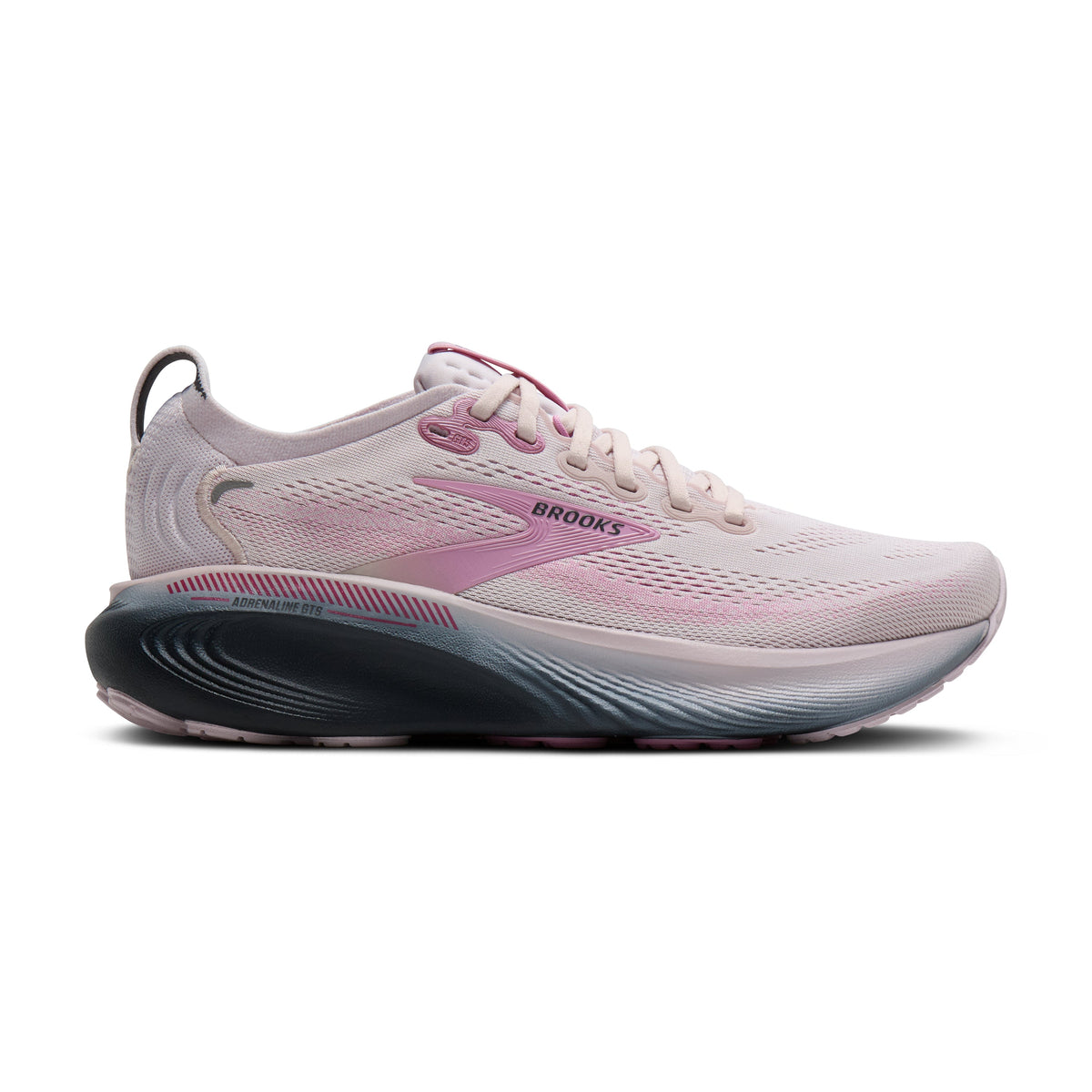 Women's Brooks Adrenaline GTS 25 in Mauve/Ebony/Pink – lateral view