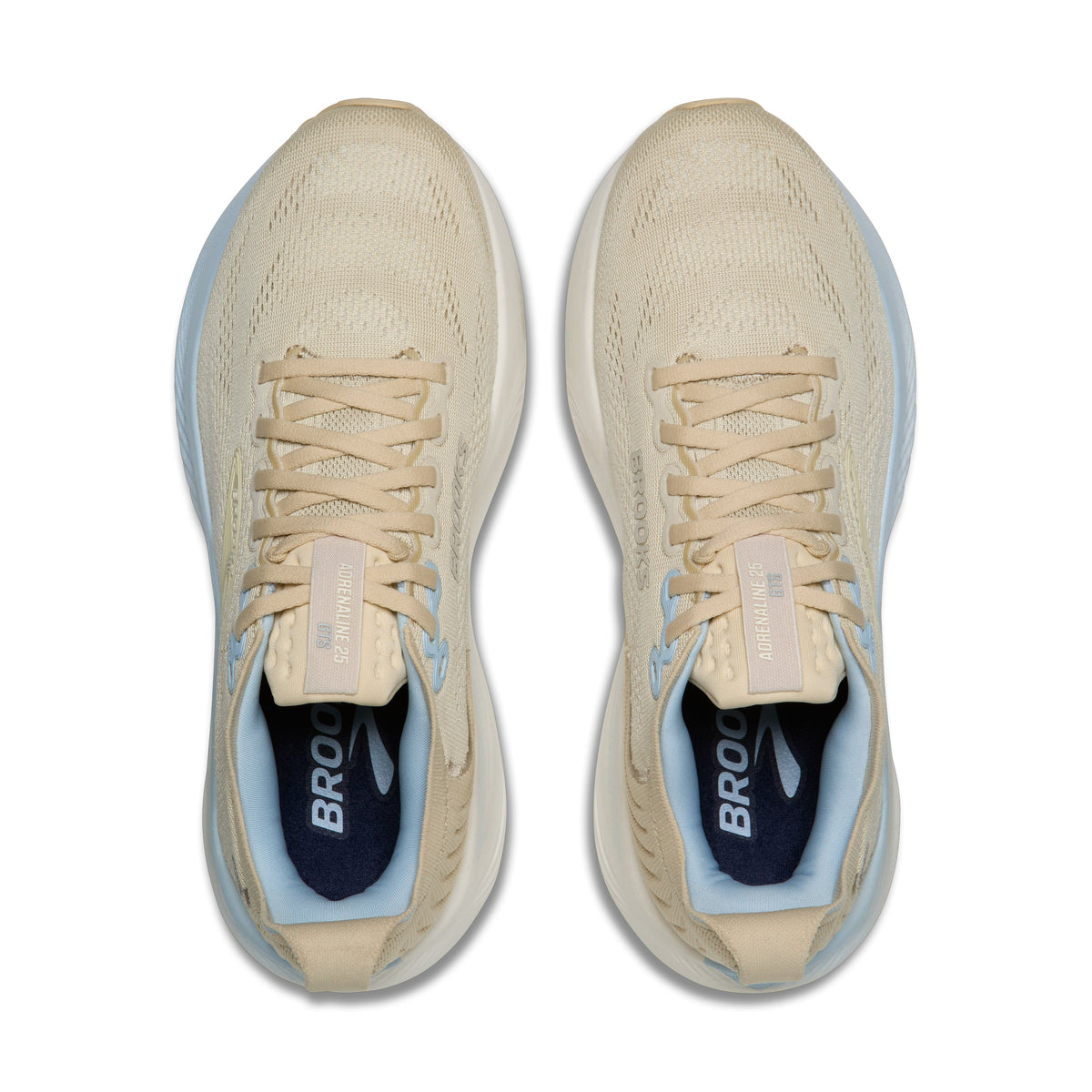 Women's Brooks Adrenaline GTS 25 in Sand/Coconut/Skyway – top view