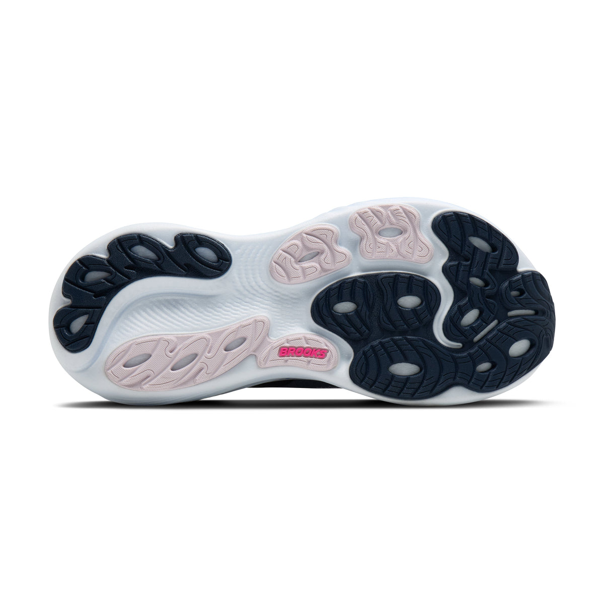Women's Brooks Adrenaline GTS 25 in Spellbound/Blazing Bell/Pink – outsole view