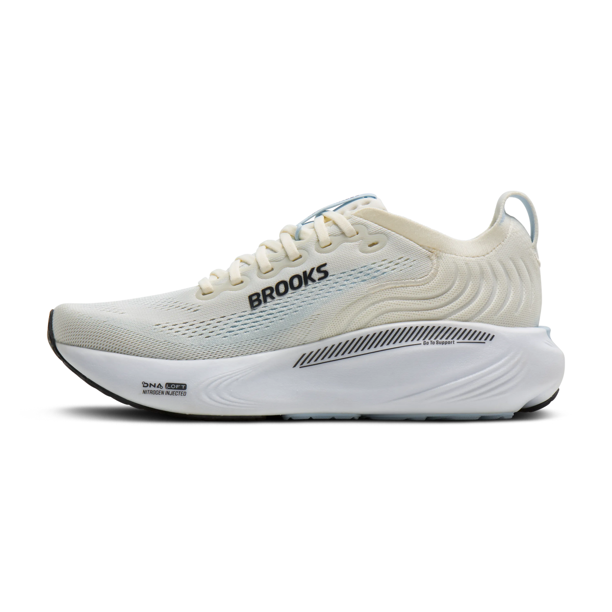 Women's Brooks Adrenaline GTS 25 in Star White/Nantucket/Chrome – medial view
