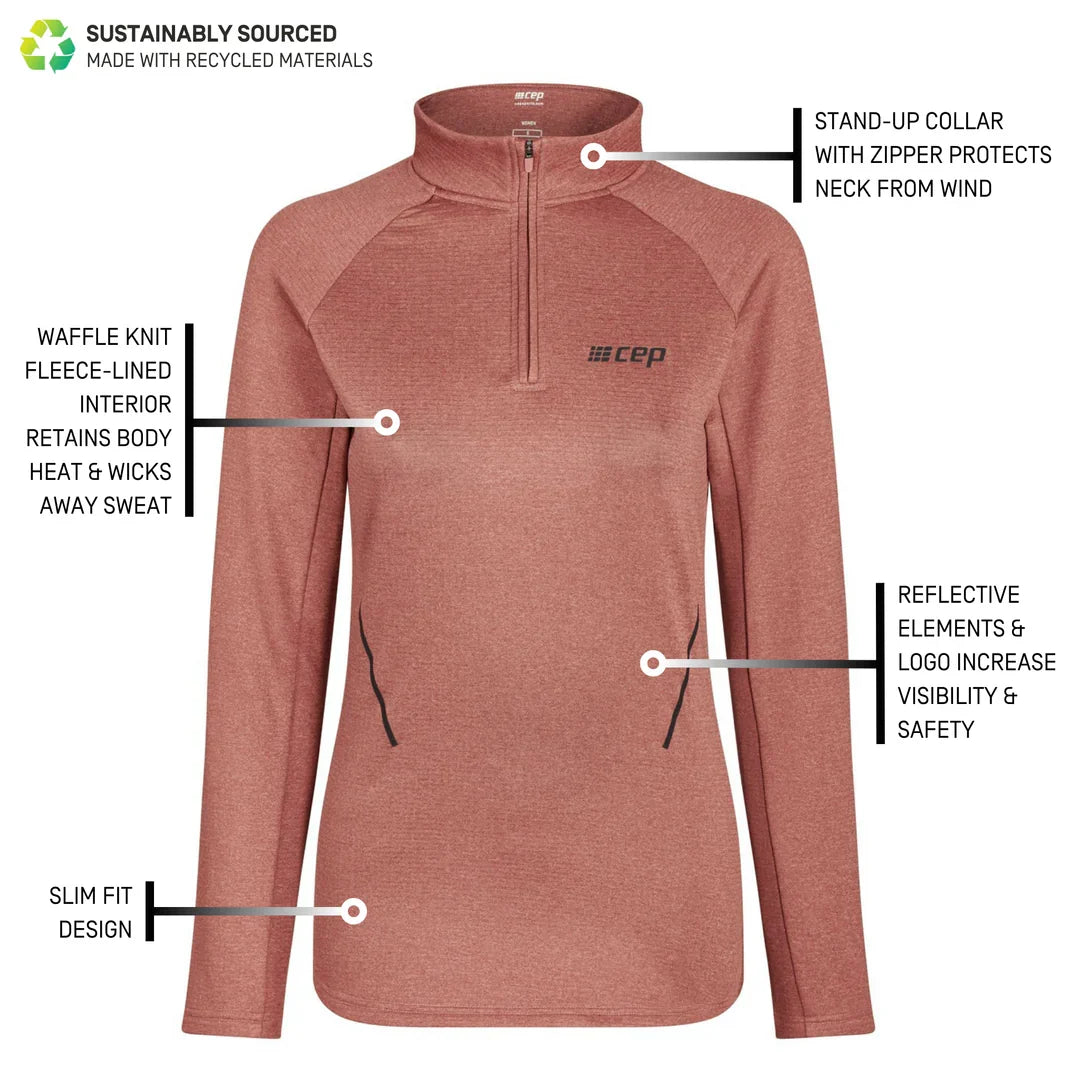 CEP Women's Cold Weather Quarter Zip Dusty Rose