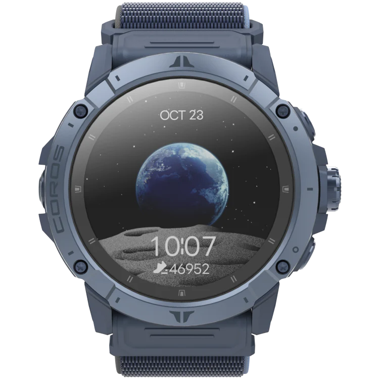 Coros Vertix 2S. Blue/Grey. Front view.