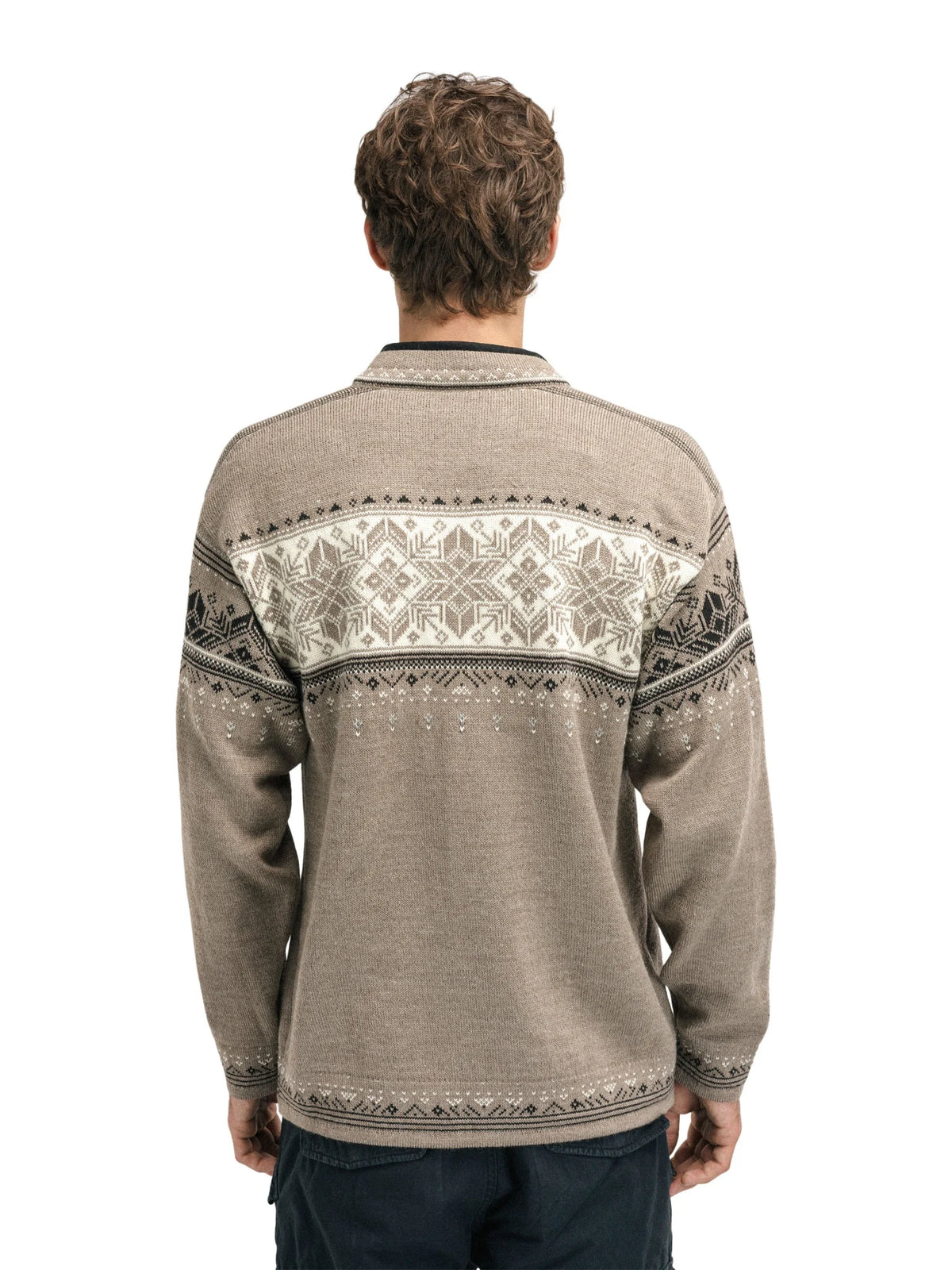 Dale of Norway Blyfjell Sweater Unisex in Mountainstone/Off White/Coffee