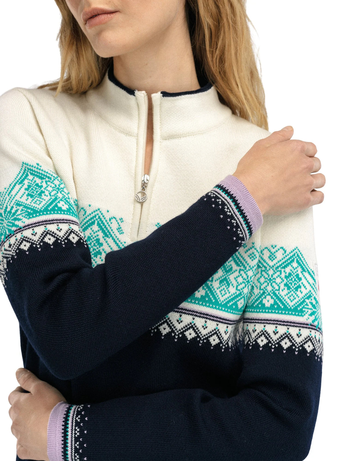 Dale of Norway Moritz Sweater Women's in Marine/Off White/Peacock product view