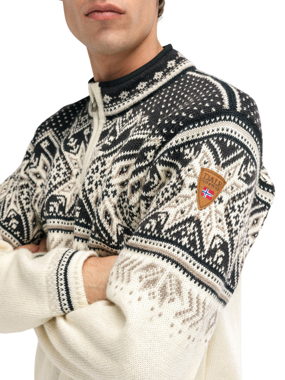Dale of Norway Vail Sweater Unisex in Off White/Coffee/Sandstone product view