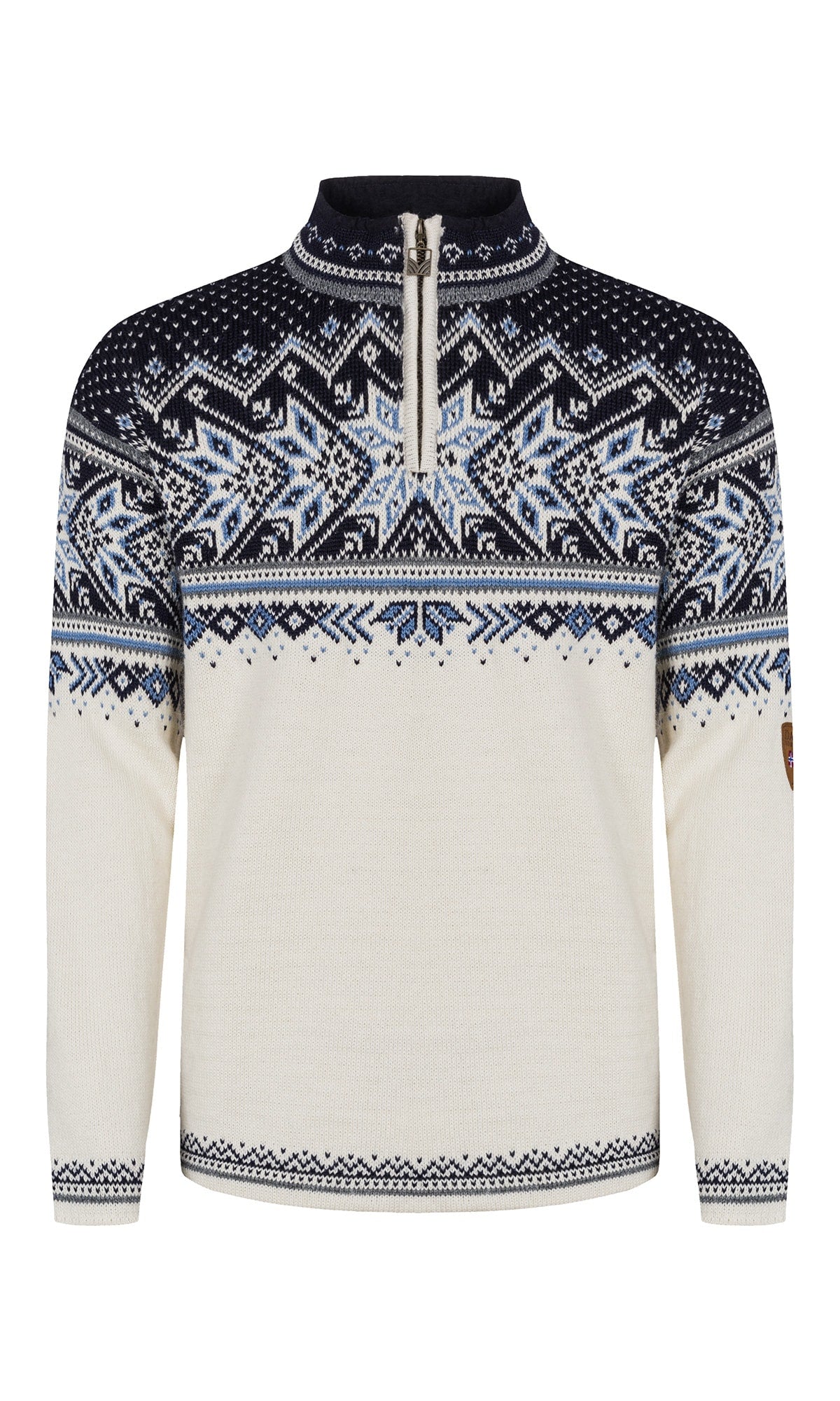 Dale of Norway Vail Sweater Unisex in Off White/Navy/Blue Shadow product view