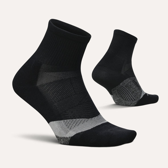 Unisex Feetures. Elite Light Cushion Quarter. Black.