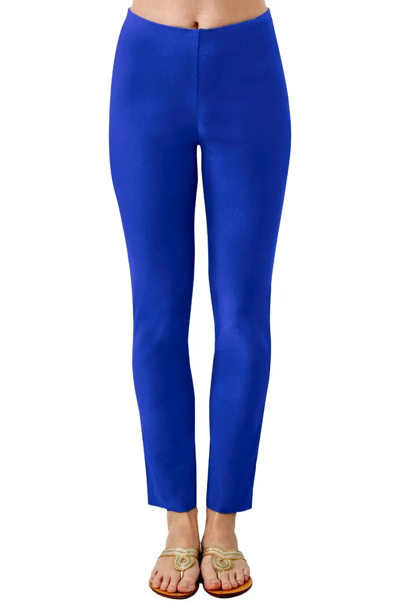 Gretchen Scott GripeLess Pull On Pant women's Azure Blue solid front view