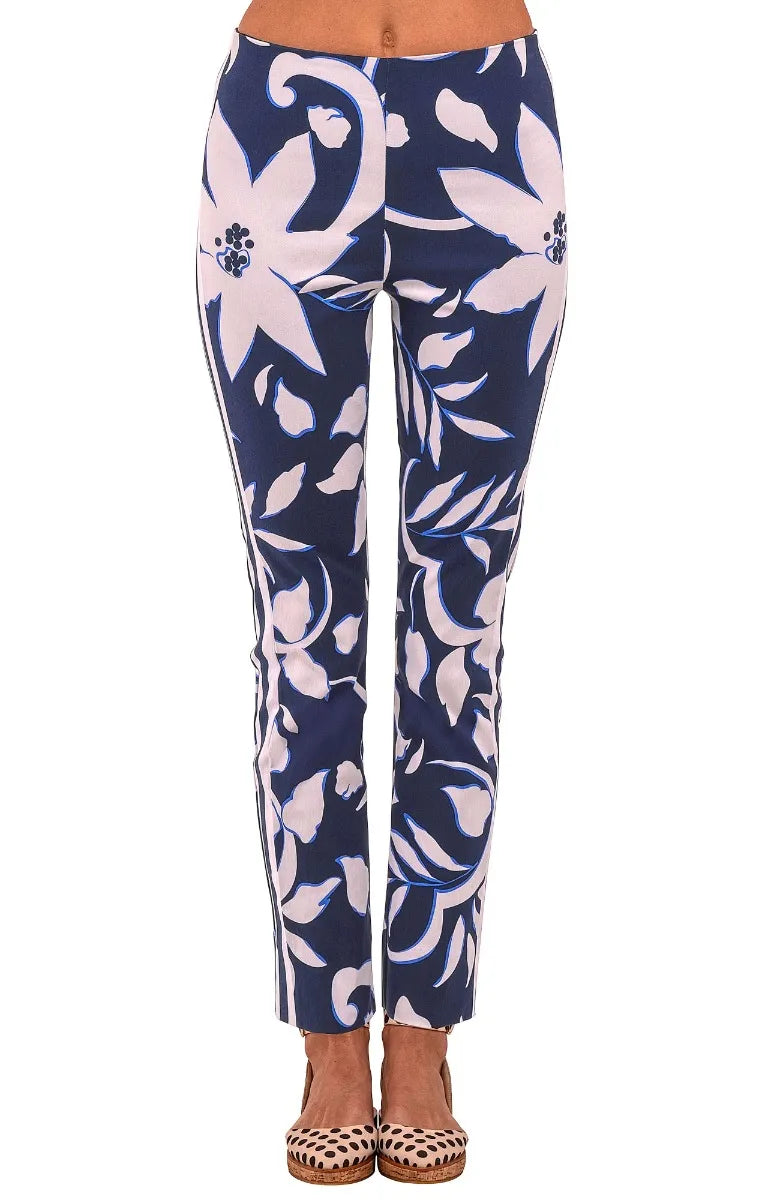 Gretchen Scott GripeLess Pull On Pant women's Navy Full Bloom front view