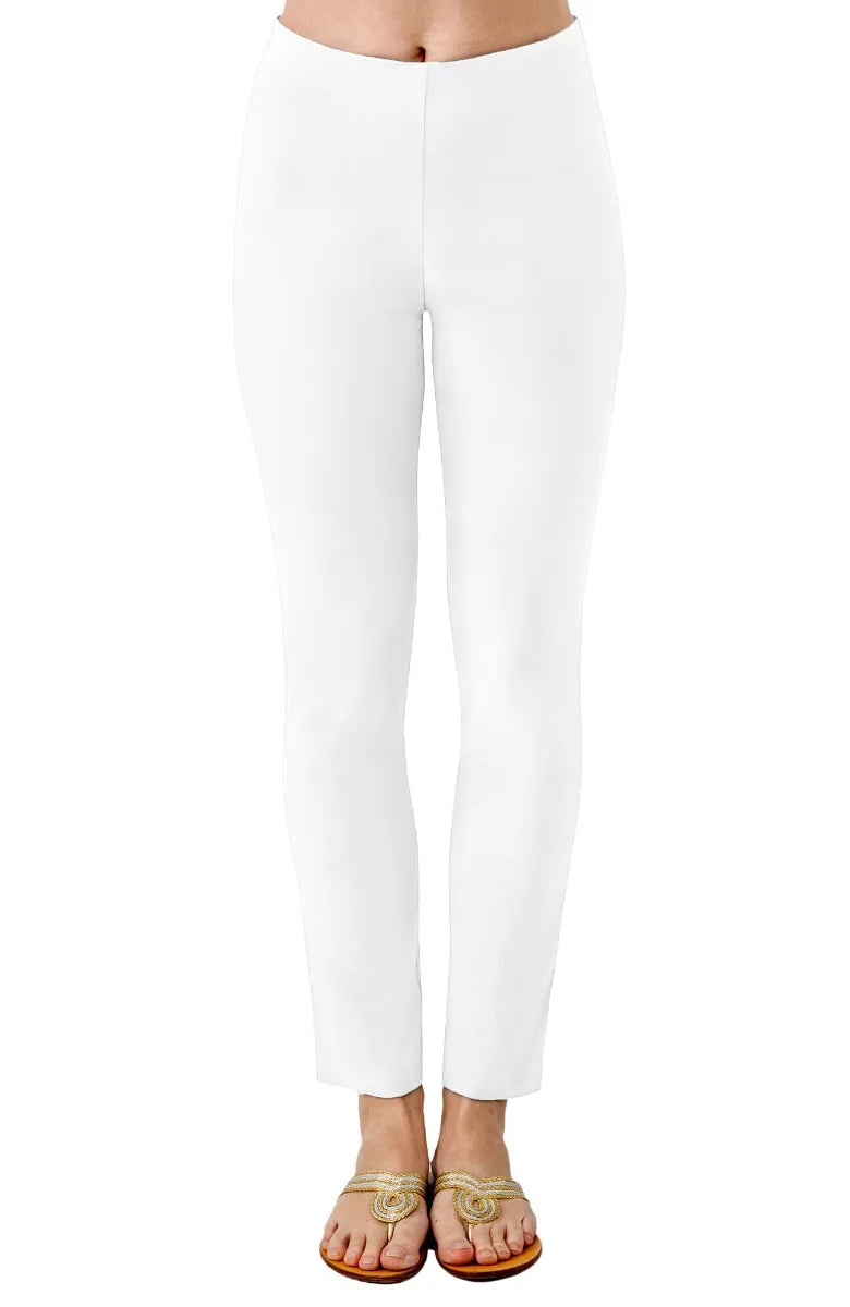 Gretchen Scott GripeLess Pull On Pant women's White solid front view