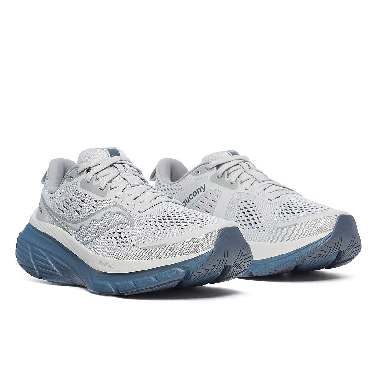 Men's Saucony Guide 18. Fossil/Dusk. Lateral view.