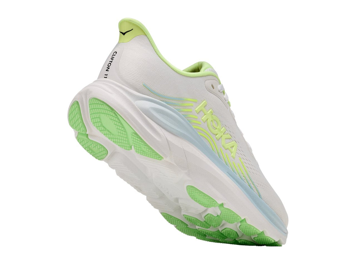 Women's HOKA Clifton 11 in Frost/Neon Yuzu – alternate view