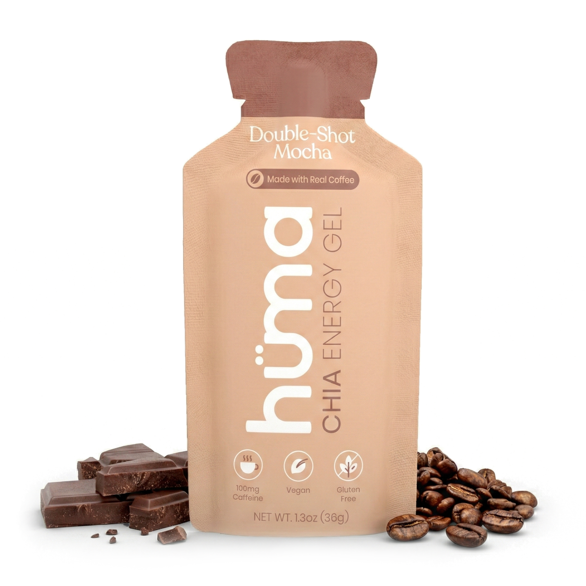 HUMA Chia Energy Gel Double-Shot Mocha flavor