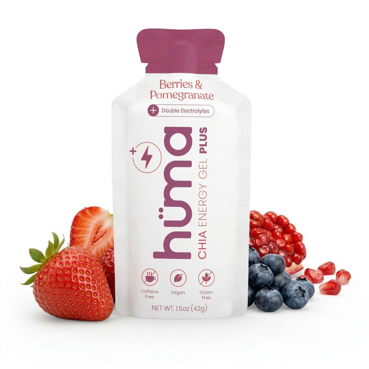 HUMA Chia Energy Gel PLUS Berries and Pomegranate flavor