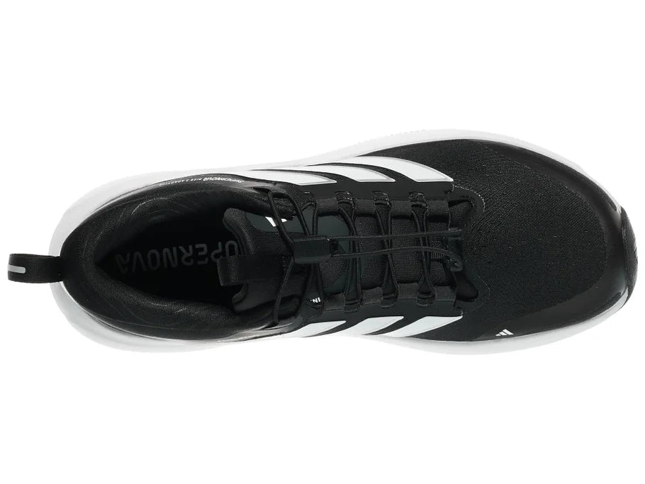 Men's Adidas Supernova Adaptive. Black upper. White midsole. Top view.