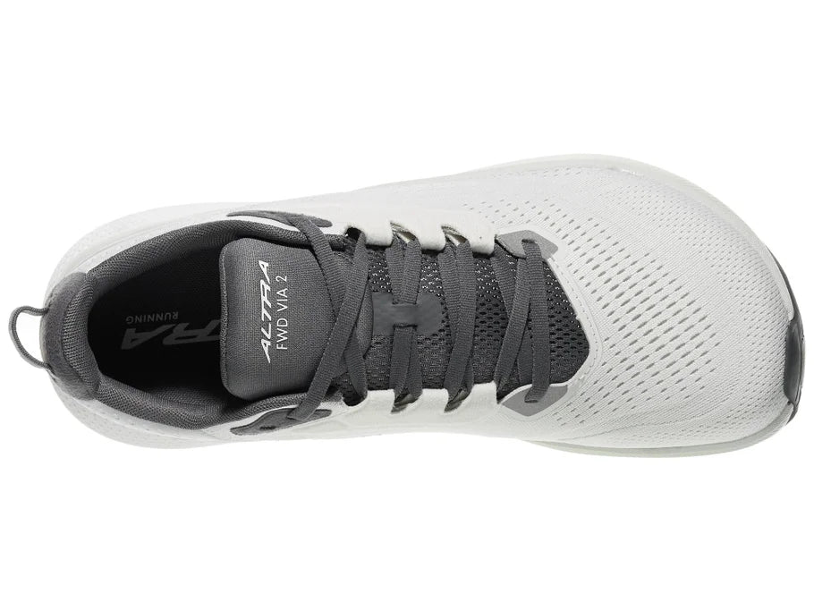 Men's Altra FWD VIA 2 in Light Grey — top view.