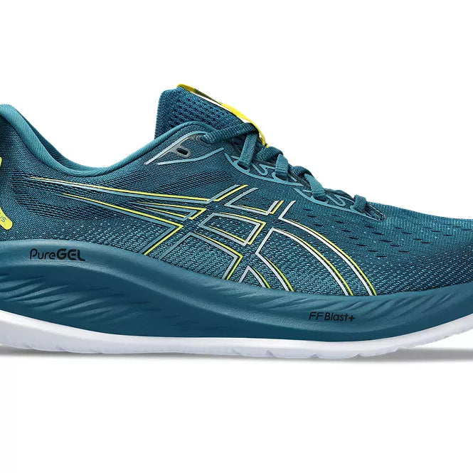 Men's Asics Gel-Cumulus 26 Evening Teal/Bright Yellow - lateral view