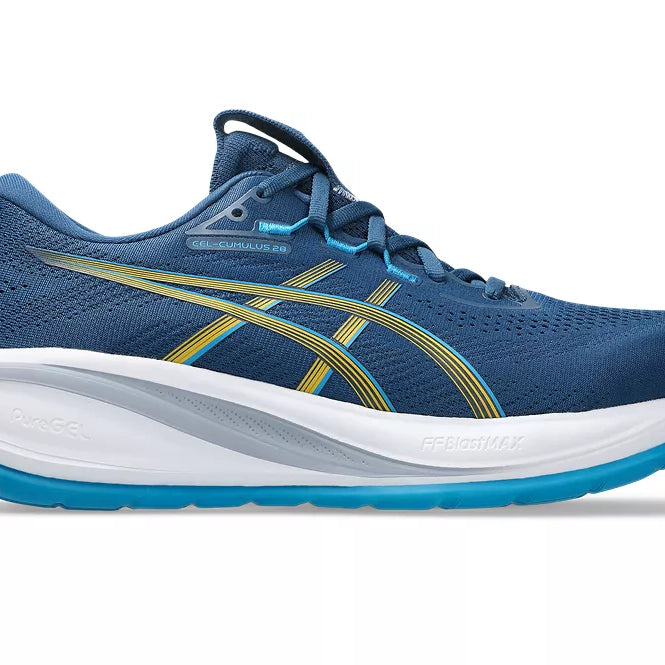 Men's Asics GEL-Cumulus 28 Twilight Blue/Yamabuki lateral view