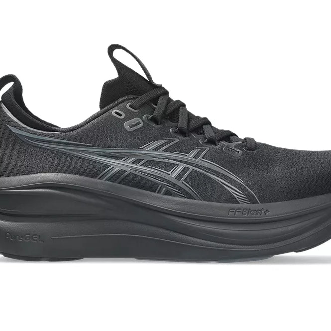 Men's Asics Gel-Nimbus 28 Black/Graphite Grey lateral view