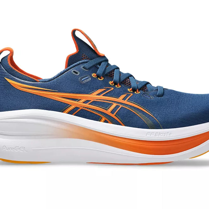 Men's Asics Gel-Nimbus 28 Twilight Blue/Anzu lateral view