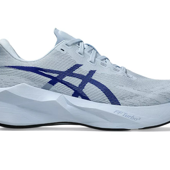 Men's Asics Novablast 6 Solid Air/Prussian Blue lateral view