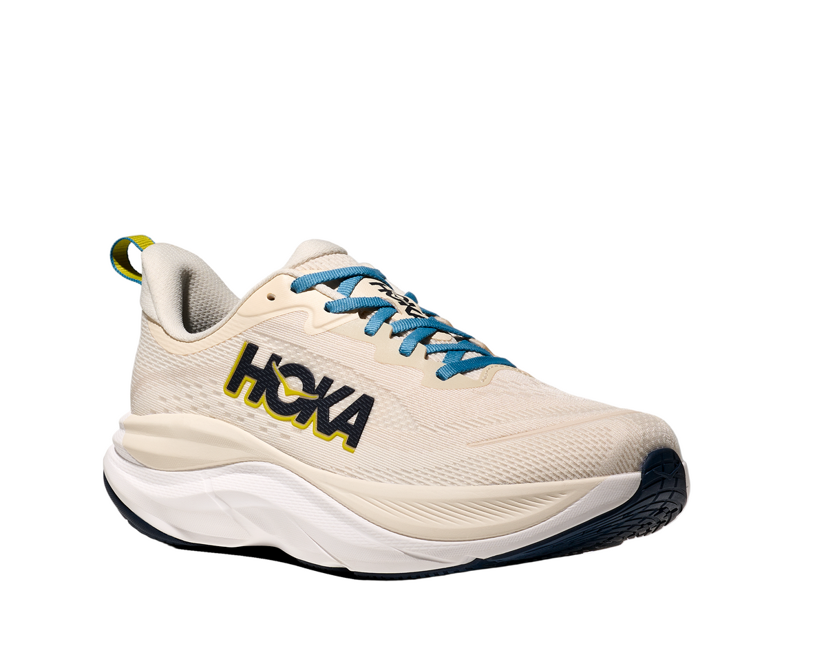 Men's Hoka Skyflow. Birch/Alabaster. Lateral view.