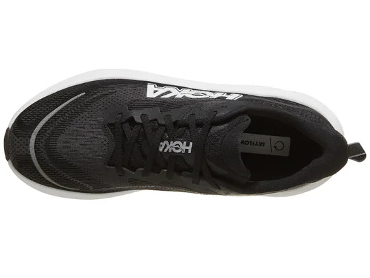 Men's Hoka Skyflow. Black/White. Top view.