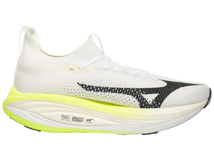 Men's Mizuno Neo Vista 3 in White/Black, medial view.