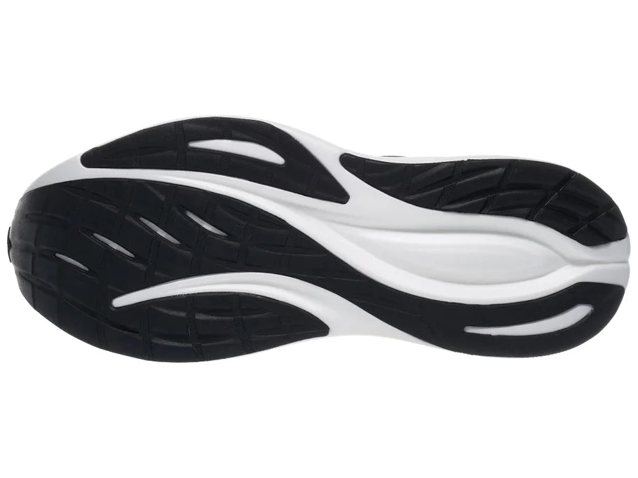 Men's Mizuno Neo Zen 2. Black upper. White midsole. Bottom view.