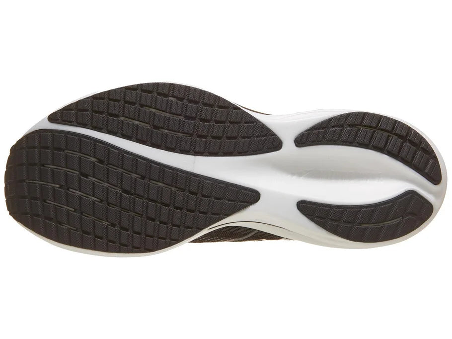 Men's Mizuno Wave Rider 29 in Black Sand/Quiet Shade, outsole view.