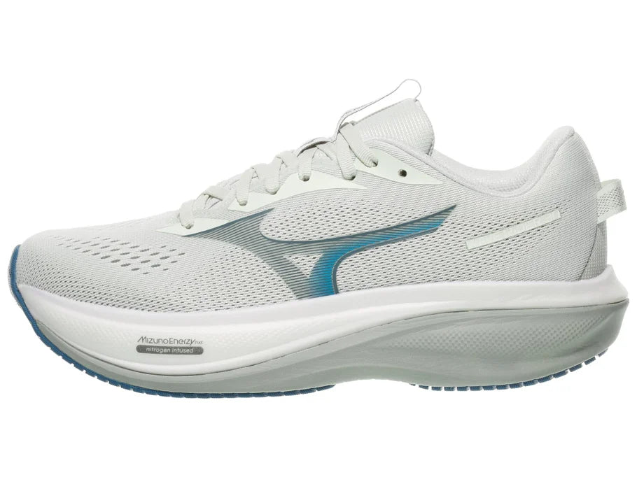 Men's Mizuno Wave Rider 30 in Foggy Dew/Dark Slate, alternate lateral view.