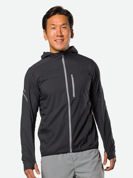 Men's Nathan Stealth Jacket. Black. Front view.