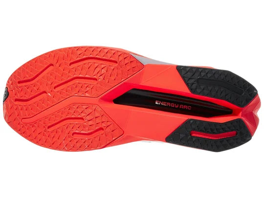 Men's New Balance FuelCell SuperComp Trainer v3. Urgent Red/Sea Salt/Black. Outsole view.