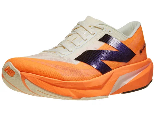 Men's New Balance FuelCell Rebel v4 in Hot Mango/Angora/Black — lateral view