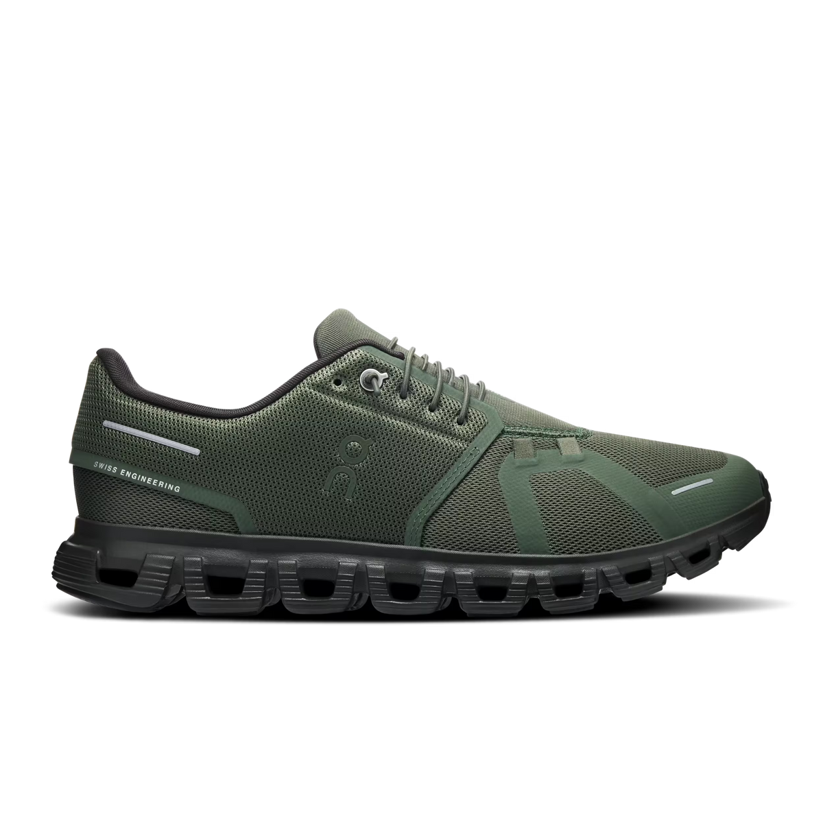 Men's On Cloud 6 in Thyme/Espresso, lateral view