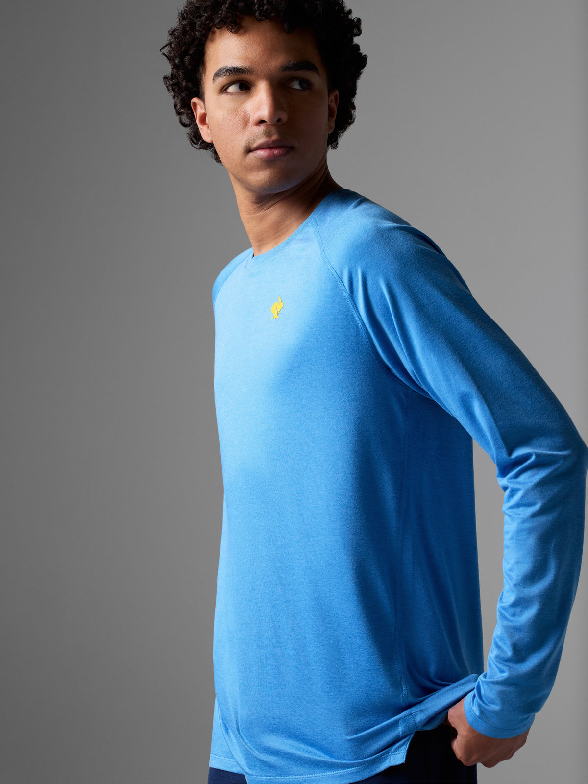 Men's rabbit EZ Tee Long Sleeve. Blue.