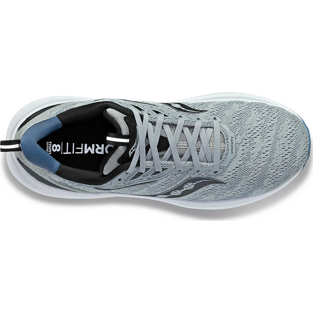 Men's Saucony Echelon 9. Grey upper. Grey midsole. Top view.