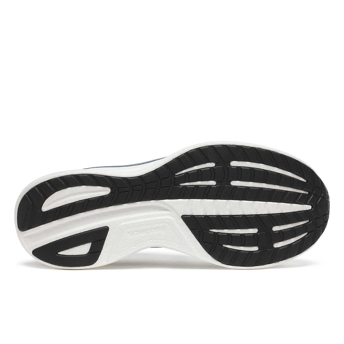 Men's Saucony Ride 18. Cloud/Dusk. Outsole view.