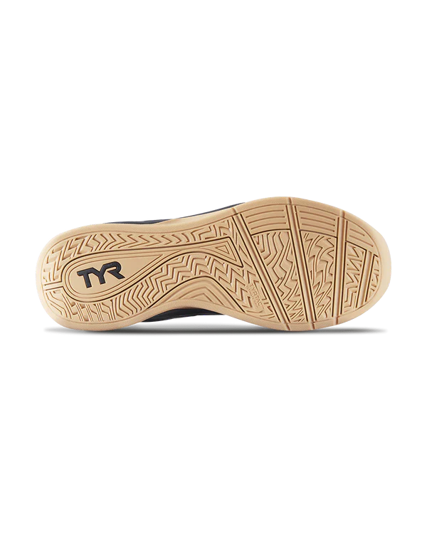 Men's TYR CXT-3. Black upper. Black midsole. Bottom view.