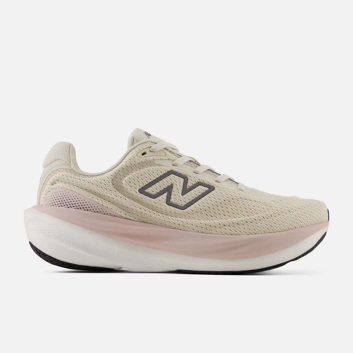 New Balance 1080 v15 women's running shoe in Timberwolf/Neptune Grey — lateral view