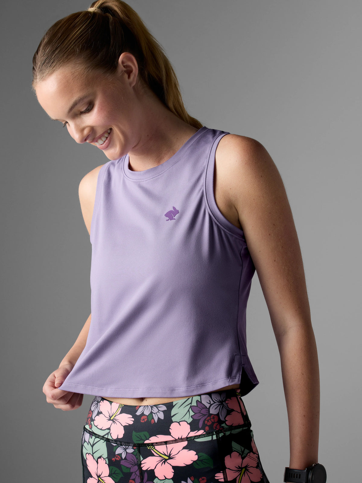 rabbit. EZ Crop Tank. Violet.