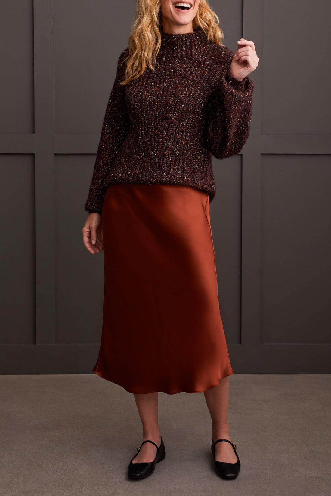 Tribal Funnel Neck Oversized Sweater Women's