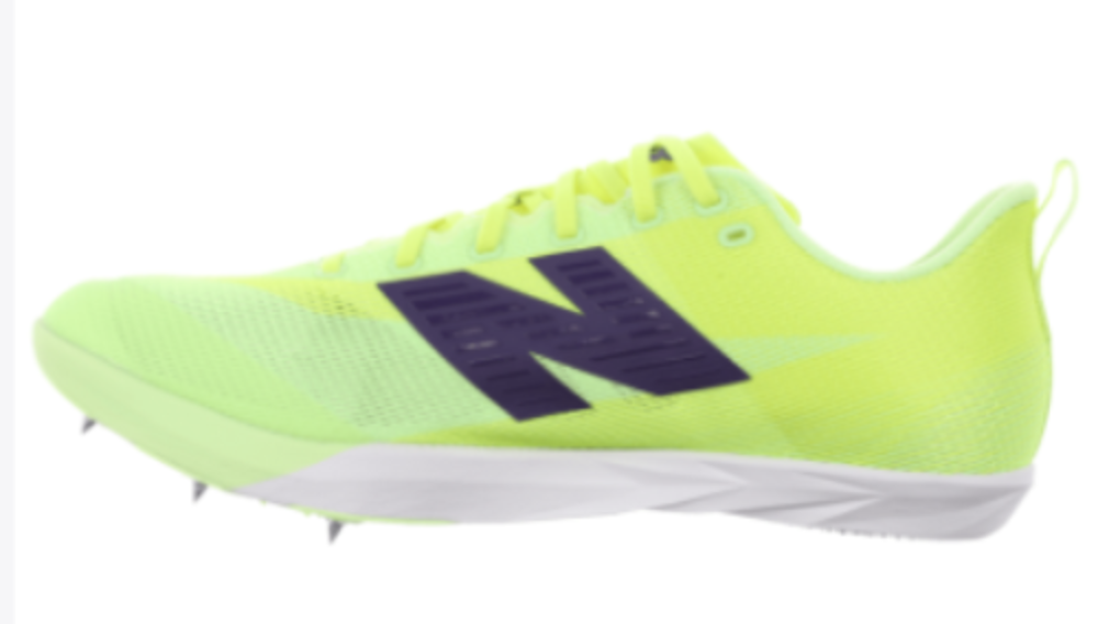 Unisex New Balance FuelCell Flite S. Neon Yellow upper. White midsole. Medial view.
